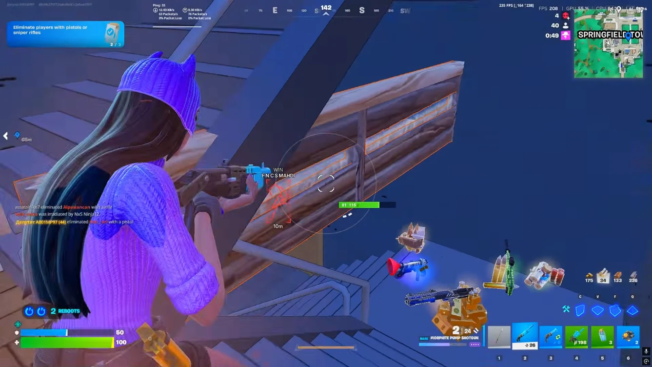 Fortnite skeleton and health ESP Fortnite cheats skeleton and health ESP in-game preview